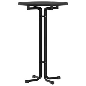 vidaXL Table de bar noir &Oslash;70x110 cm bois d'ing&eacute;nierie et acier