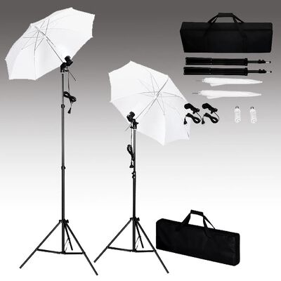 vidaXL Kit de studio photo avec toiles de fond, lampes et parapluies