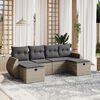 vidaXL Salon de jardin 6 pcs avec coussins gris r&eacute;sine tress&eacute;e