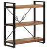 vidaXL Biblioth&egrave;que 3 niveaux 77x30x80 cm bois r&eacute;cup&eacute;ration massif/fer
