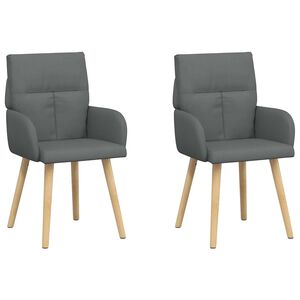 vidaXL Chaises de salle &agrave; manger 2 pc Tissu Gris fonc&eacute; 60 x 56 x 96 cm