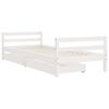vidaXL Cadre de lit enfant tiroirs blanc 90x200 cm bois de pin massif
