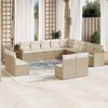 vidaXL Salon de jardin avec coussins 13 pcs beige r&eacute;sine tress&eacute;e