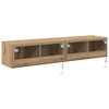 vidaXL Meuble TV mural 2 pcs Ch&ecirc;ne artisanal 80 x 35 x 31 cm