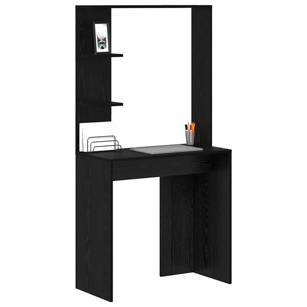 vidaXL Bureau Ch&ecirc;ne noir 78,5 x 37 x 154,5 cm Bois d'ing&eacute;nierie