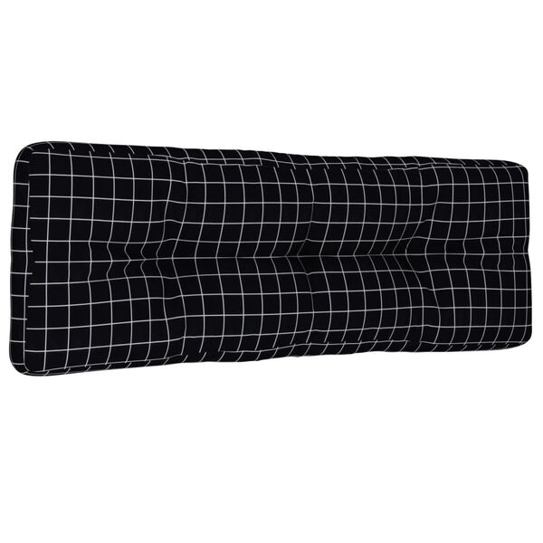 vidaXL Coussin de palette motif &agrave; carreaux noir 120x40x12 cm tissu