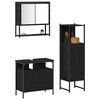 vidaXL Ensemble de mobilier de salle de bain avec &eacute;tag&egrave;re 3 pcs Noir