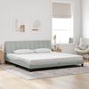 vidaXL Cadre de lit avec LED sans matelas Hanko gris clair 200x200 cm velours