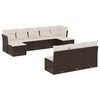 vidaXL Salon de jardin 10 pcs avec coussins marron r&eacute;sine tress&eacute;e