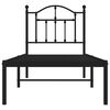 vidaXL Cadre de lit m&eacute;tal sans matelas avec t&ecirc;te de lit noir 75x190 cm
