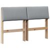 vidaXL T&ecirc;te de lit capitonn&eacute;e Gris clair 120 cm Pin massif
