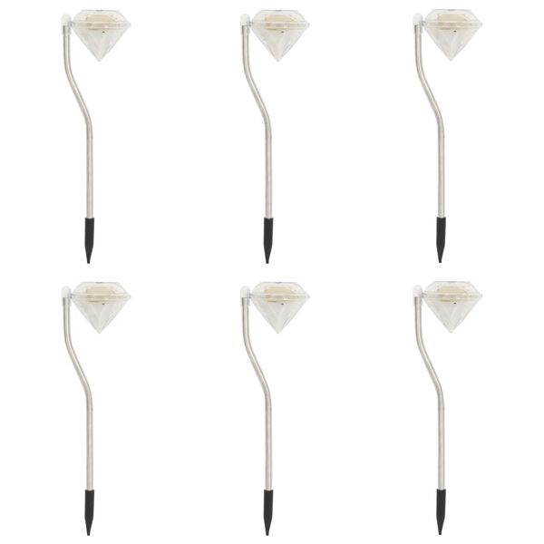 vidaXL Lampes &agrave; LED solaires de jardin 6 pcs 9x7,8x29,5 cm
