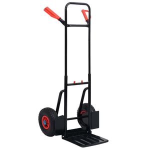 vidaXL Chariot &agrave; main t&eacute;lescopique 200 kg Noir et rouge