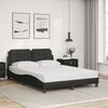 vidaXL Cadre de lit sans matelas Zadar noir 140x190 cm similicuir