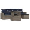 vidaXL Ensemble de canap&eacute; de jardin 6 pcs avec coussins gris r&eacute;sine tress&eacute;e