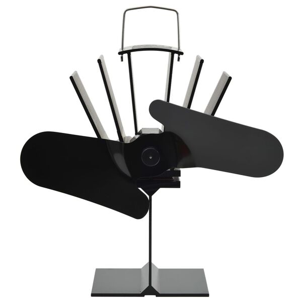 vidaXL Ventilateur de poêle alimenté par chaleur 2 pales Noir