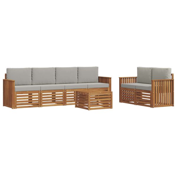 vidaXL Ensembles de canap&eacute;s avec coussin 7 pcs Gris Naturel et Clair