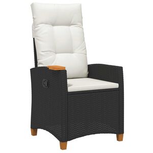 vidaXL Chaise inclinable avec plateau &agrave; th&eacute; polyrotin