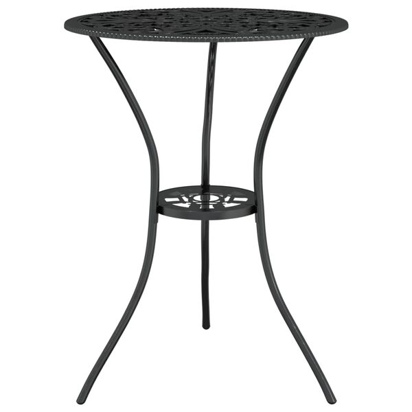 vidaXL Ensemble de bistro 3 pcs Aluminium coulé Noir
