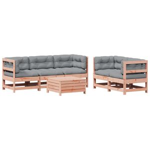 vidaXL Salon de jardin 6 pcs avec coussins bois massif Douglas