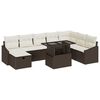 vidaXL Ensemble de canapé de jardin 9 pcs Marron Poly rotin