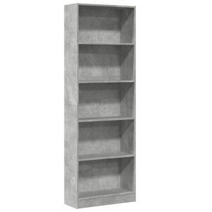 vidaXL Biblioth&egrave;que gris b&eacute;ton 60x24x176 cm bois d'ing&eacute;nierie