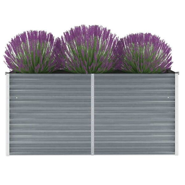 vidaXL Lit sur&eacute;lev&eacute; de jardin Acier galvanis&eacute; 160x40x77 cm Gris