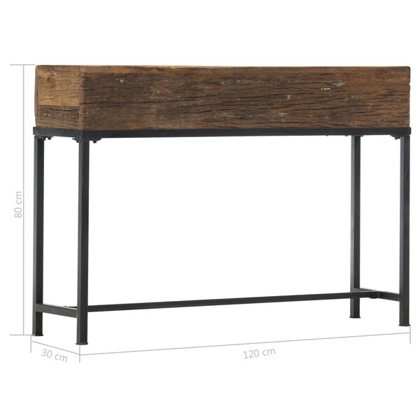 vidaXL Table console 120x30x80 cm bois de r&eacute;cup&eacute;ration massif