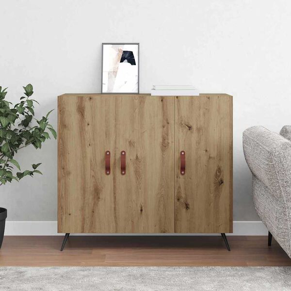 vidaXL Buffet Ch&ecirc;ne artisanal 89,5 x 34 x 80 cm Bois d'ing&eacute;nierie