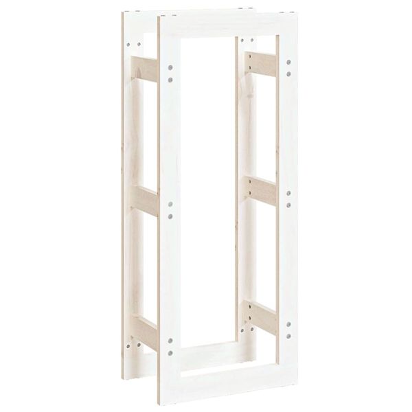 vidaXL Support pour bois de chauffage Blanc 41x25x100 cm Bois de pin
