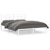 vidaXL Cadre de lit m&eacute;tal sans matelas et t&ecirc;te de lit blanc 160x200 cm
