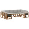 vidaXL Ensemble de canap&eacute;s d'ext&eacute;rieur 9 pcs Naturel et gris clair