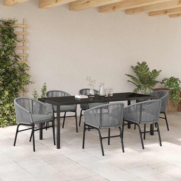 vidaXL Ensemble de salle &agrave; manger pour jardin 7 pcs Anthracite