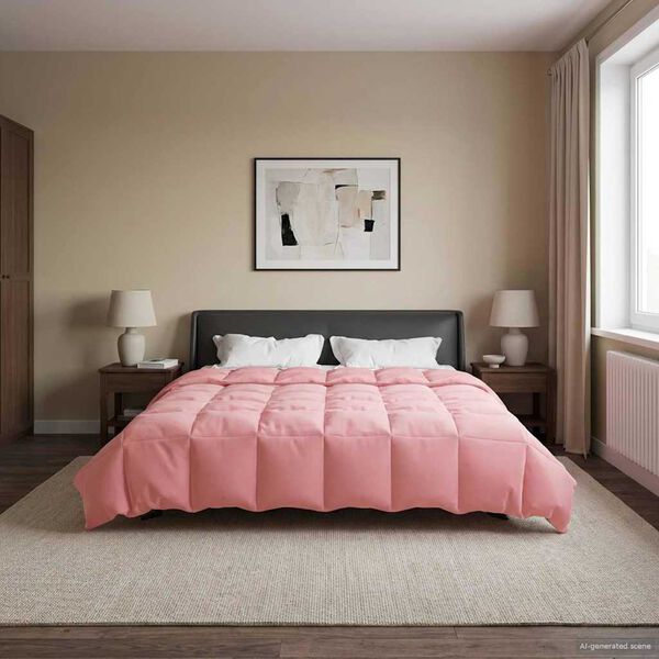 vidaXL Duvet complet toute l'ann&eacute;e Rose 220 x 240 cm Microfibre