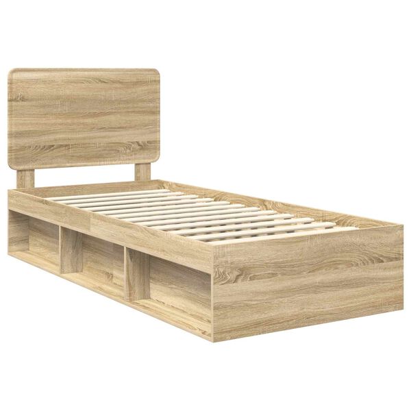 vidaXL Cadre de lit Ch&ecirc;ne Sonoma 75 x 190 cm Bois de pin massif