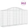 vidaXL Paniers &agrave; gabions arqu&eacute;s 12 pcs 200x30x100/120 cm Fer galvanis&eacute;