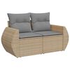 vidaXL Salon de jardin avec coussins 7 pcs beige r&eacute;sine tress&eacute;e