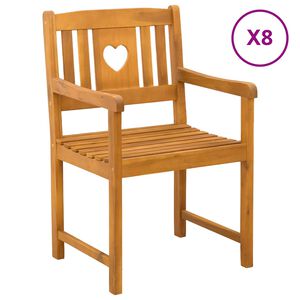 vidaXL Chaises de jardin 8 pcs Naturel Bois d'Acacia Massif