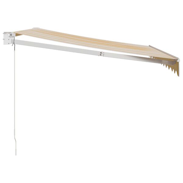 vidaXL Auvent r&eacute;tractable jaune et blanc 3x2,5 m tissu et aluminium