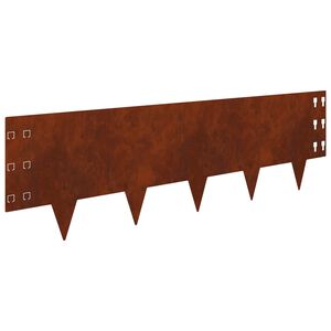 vidaXL Bordure de Pelouse 30 pcs 100 x 30 cm Acier Rouill&eacute;