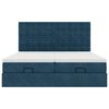 VidaXL Cadre de lit ottoman avec matelas bleu fonc&eacute; 160x200 cm velours