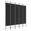 vidaXL Cloison de s&eacute;paration 5 panneaux Noir 200x200 cm Tissu