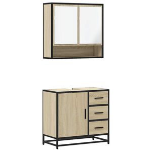 vidaXL Ensemble de meubles de salle de bain 2 pcs ch&ecirc;ne sonoma