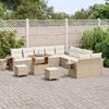 vidaXL Ensemble de canap&eacute; de jardin 13 pcs Beige polyrotin