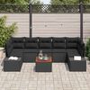 vidaXL Ensemble de canap&eacute; de jardin avec coussin 8 pcs Noir polyrotin