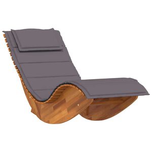 vidaXL Chaise longue &agrave; bascule avec coussin en bois d'acacia massif