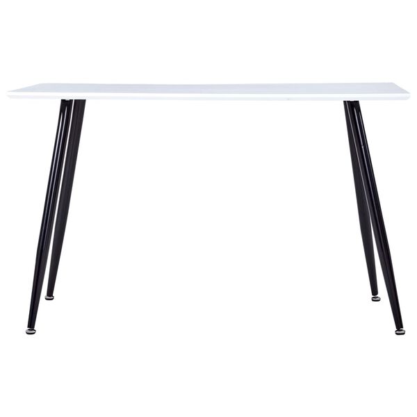 vidaXL Table &agrave; manger Blanc et noir 120x60x74 cm MDF