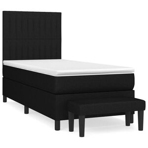 vidaXL Sommier &agrave; lattes de lit et matelas Noir 80x200 cm Tissu