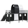vidaXL Lit mezzanine pour enfants Noir 99,5 x 190 cm M&eacute;tал