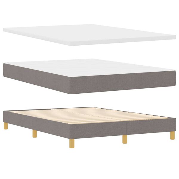 vidaXL Lit &agrave; ressorts avec matelas Taupe 140 x 190 cm tissu